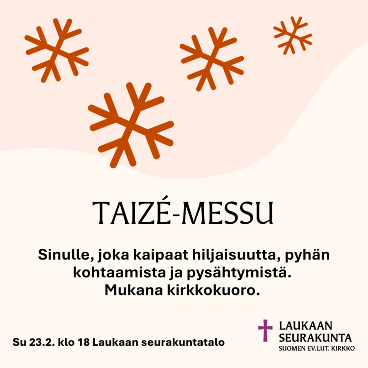 Taizé-messun mainoskuva.