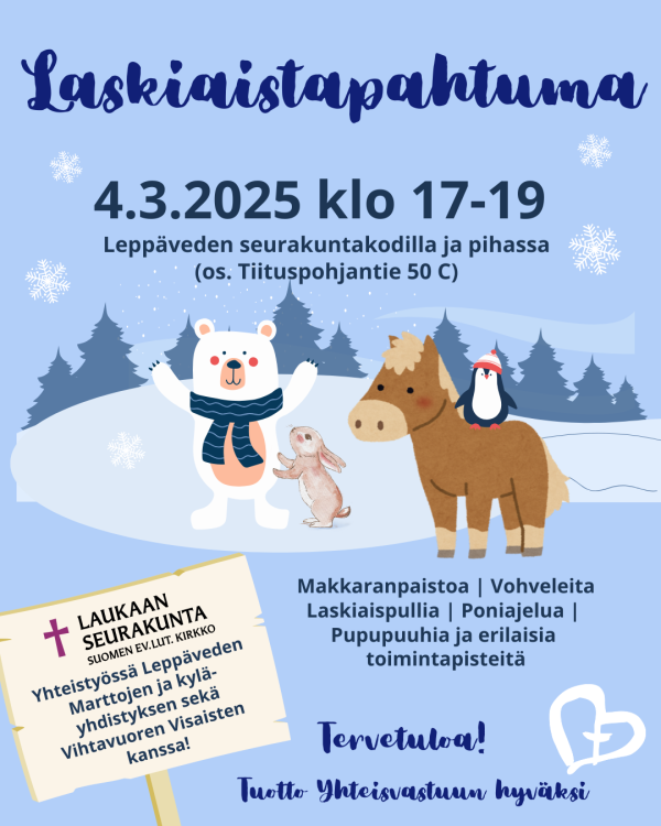 Laskiaistapahtuman mainoskuva.