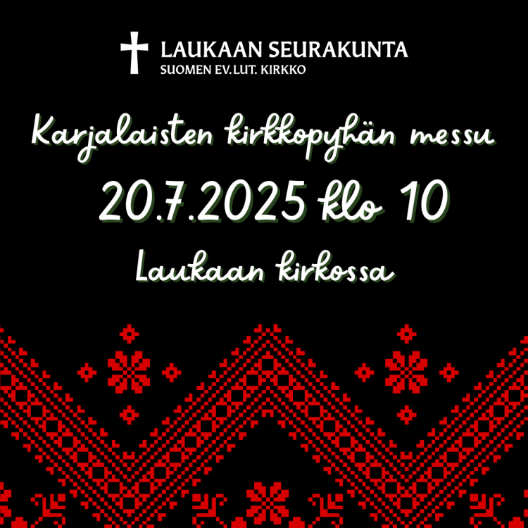 Karjalaisten kirkkopyhä Kirkkopyhän mainoskuva.