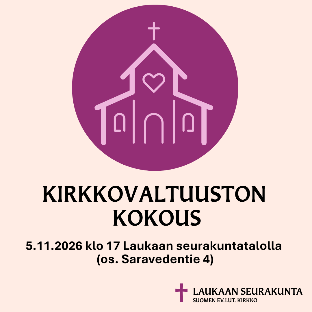 Kirkkovaltuuston kokouksen mainoskuva.
