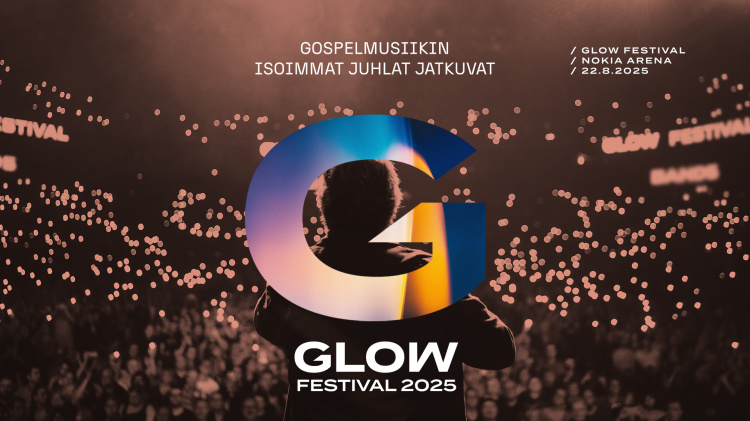 Laukaan seurakunnan retki Glow-festivaaleille Tampereelle Glow-festivaalin mainoskuva.