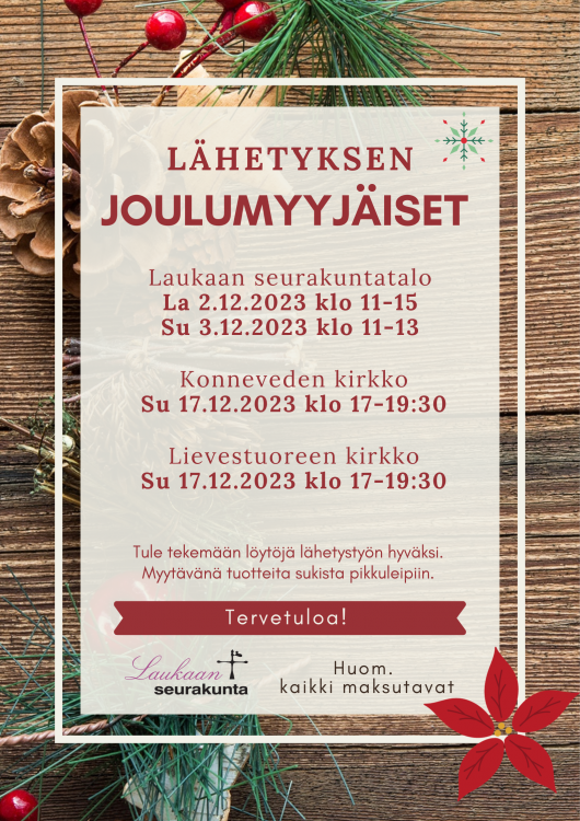 Lähetyksen Joulumyyjäiset Laukaan seurakuntatalolla