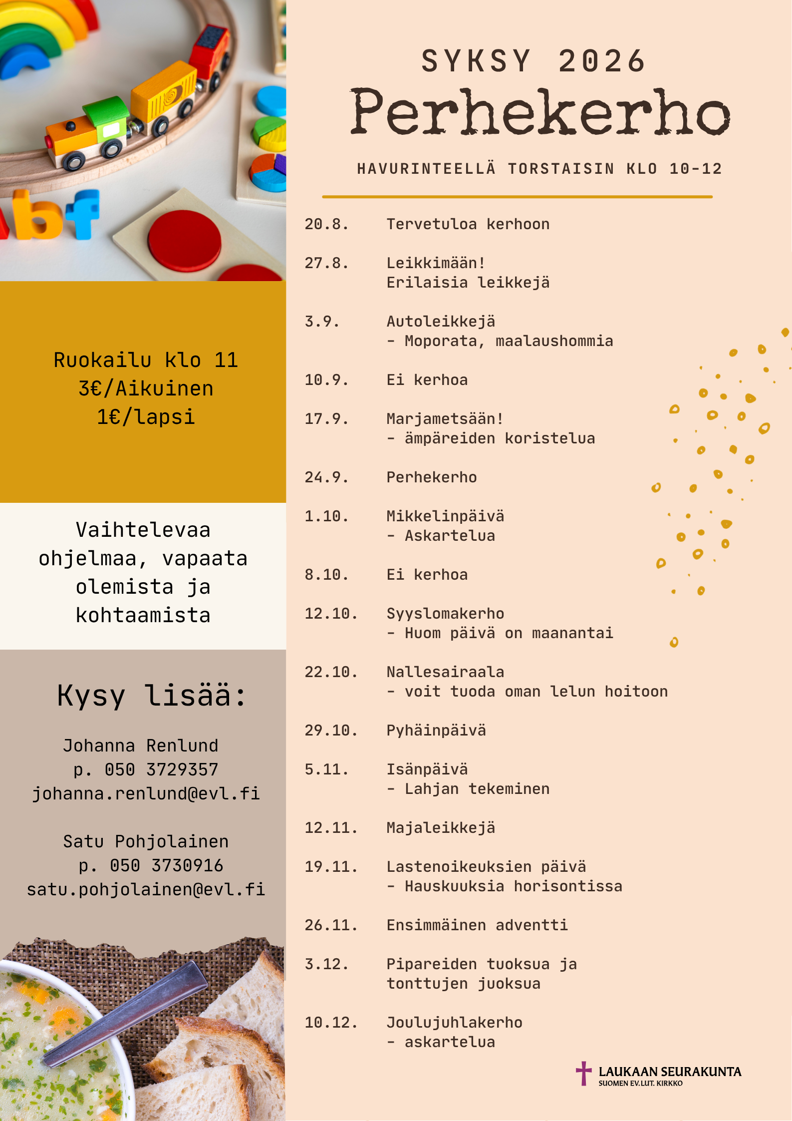 Kuva perhekerhon ohjelmasta