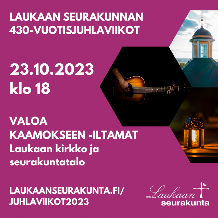 Valoa kaamokseen -iltamien mainoskuva