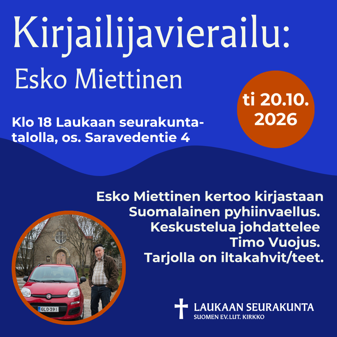 Kirjailijavierailun mainoskuva.