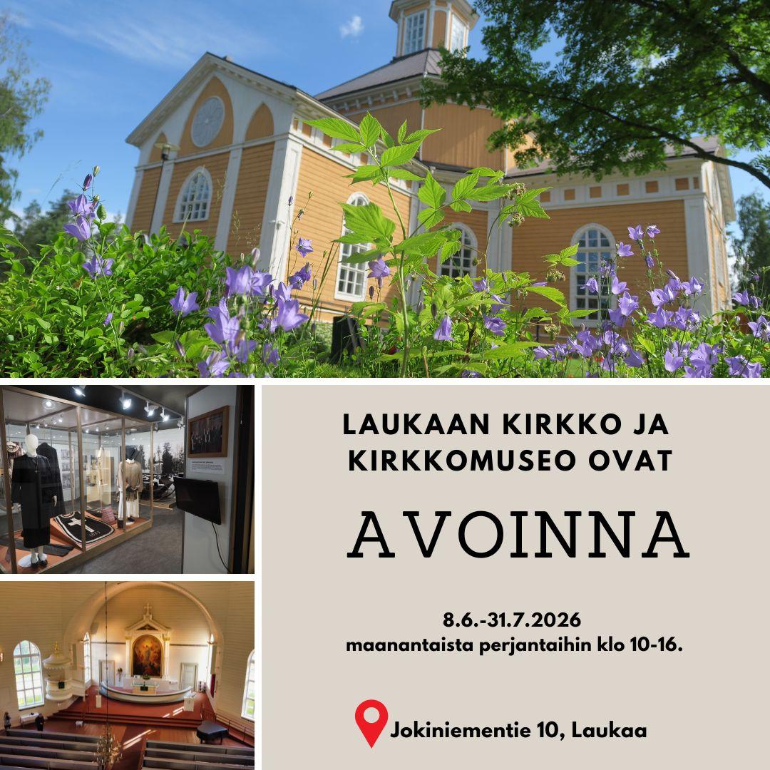 Kirkon aukiolon mainoskuva.