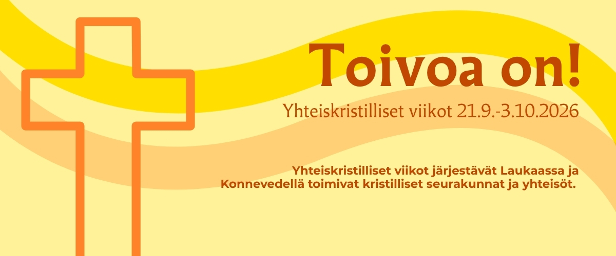 Yhteiskristillisten viikkojen mainoskuva, jossa isolla risti.